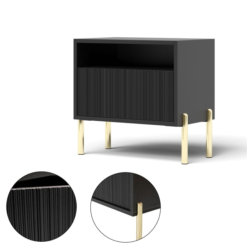 Virmani Yöpöytä 47 cm - Musta - Huonekalut - Pöytä & ruokailuryhmä - Apupöytä & sivupöytä - Yöpöytä