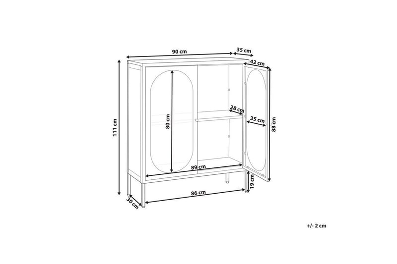 Vitrinikaappi Sarre Musta, kulta - Musta, kulta - Säilytys - Kaappi - Vitriini