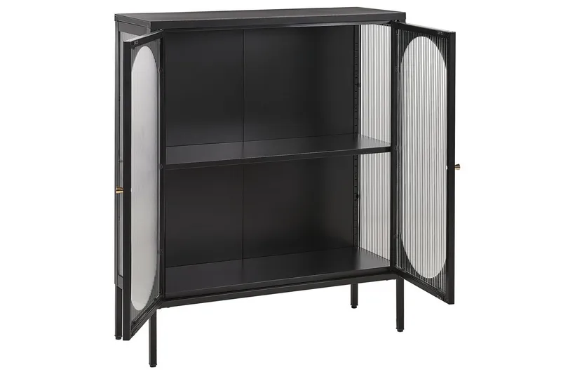 Vitrinikaappi Sarre Musta, kulta - Musta, kulta - Säilytys - Kaappi - Vitriini
