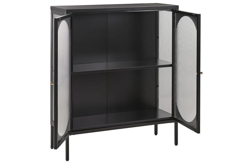 Vitrinikaappi Sarre Musta, kulta - Musta, kulta - Säilytys - Kaappi - Vitriini