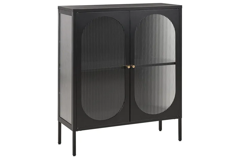 Vitrinikaappi Sarre Musta, kulta, Musta, kulta