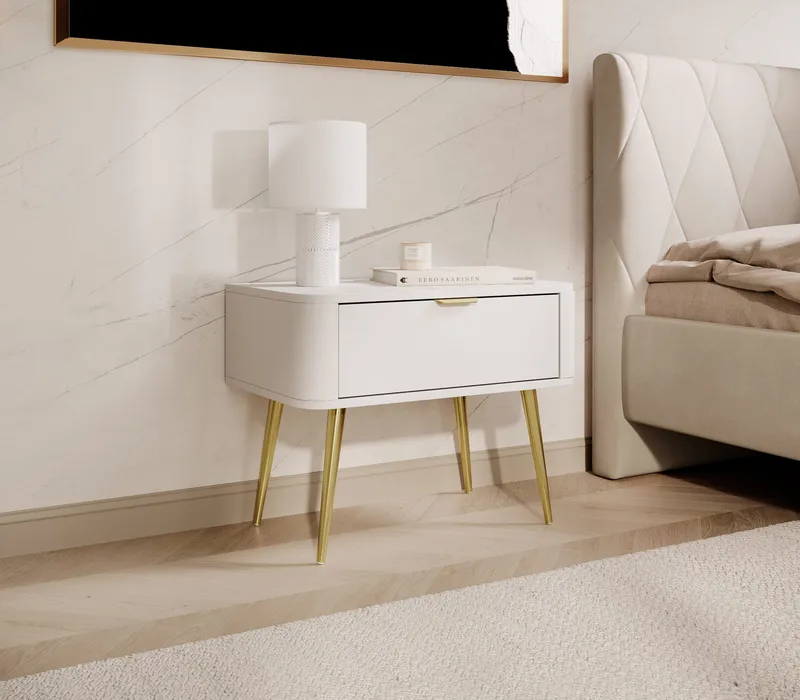 Walia Yöpöytä 63 cm - Valkoinen - Huonekalut - Pöytä & ruokailuryhmä - Apupöytä & sivupöytä - Yöpöytä