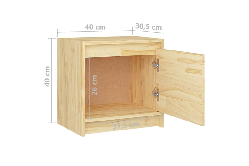 Yöpöydät 2 kpl 40x30,5x40 cm täysi mänty - Ruskea - Huonekalut - Pöytä & ruokailuryhmä - Apupöytä & sivupöytä - Yöpöytä