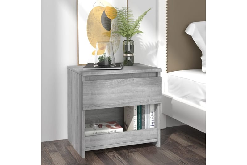 Yöpöydät 2 kpl harmaa sonoma 40x30x39 cm tekninen puu - Harmaa - Huonekalut - Pöytä & ruokailuryhmä - Apupöytä & sivupöytä - Yöpöytä