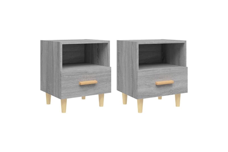 Yöpöydät 2 kpl harmaa Sonoma 40x35x47 cm - Harmaa - Huonekalut - Pöytä & ruokailuryhmä - Apupöytä & sivupöytä - Yöpöytä
