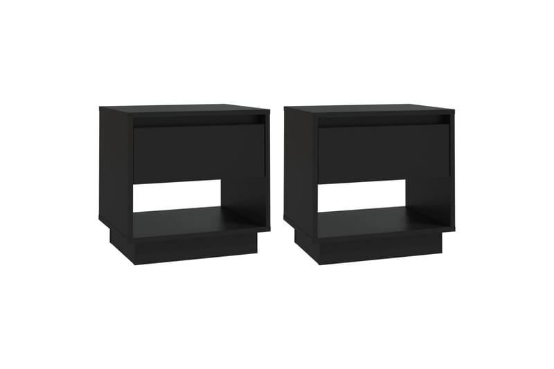 Yöpöydät 2 kpl musta 45x34x44 cm lastulevy - Musta - Huonekalut - Pöytä & ruokailuryhmä - Apupöytä & sivupöytä - Yöpöytä