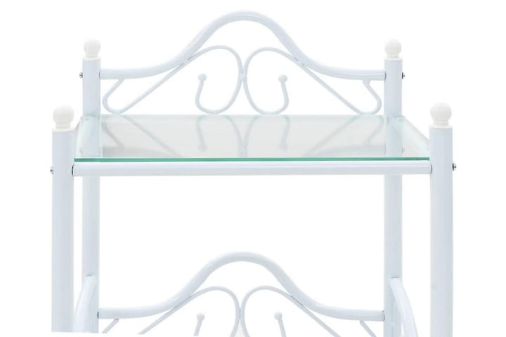 Yöpöydät 2 kpl teräs & karkaistu lasi 45x30,5x60cm valkoinen - Valkoinen - Yöpöyt�ä