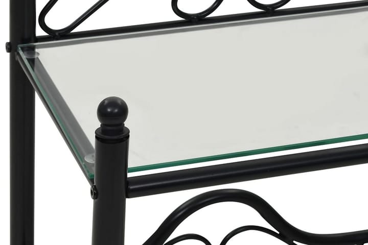 Yöpöydät 2 kpl teräs ja karkaistu lasi 45x30,5x60 cm musta - Musta - Yöpöytä
