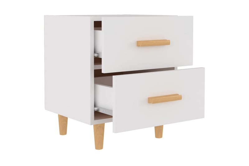 Yöpöydät 2 kpl valkoinen 40x35x47,5 cm - Valkoinen - Huonekalut - Pöytä & ruokailuryhmä - Apupöytä & sivupöytä - Yöpöytä