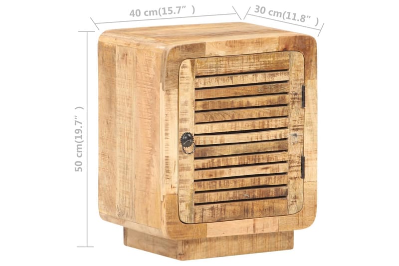 Yöpöytä 40x30x50 cm karkea mangopuu - Huonekalut - Pöytä & ruokailuryhmä - Apupöytä & sivupöytä - Yöpöytä