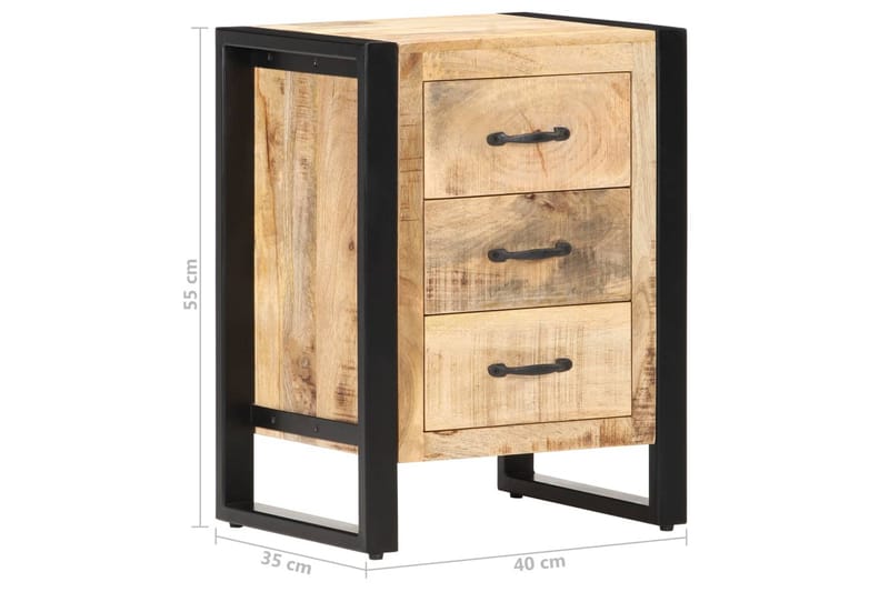 Yöpöytä 40x35x55 cm täysi mangopuu - Ruskea - Huonekalut - Pöytä & ruokailuryhmä - Apupöytä & sivupöytä - Yöpöytä