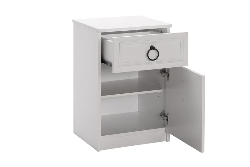 Ajra Sängynsivupöytä 40x38 cm Valkoinen - Hanah Home - Huonekalut - Pöytä & ruokailuryhmä - Apupöytä & sivupöytä - Yöpöytä