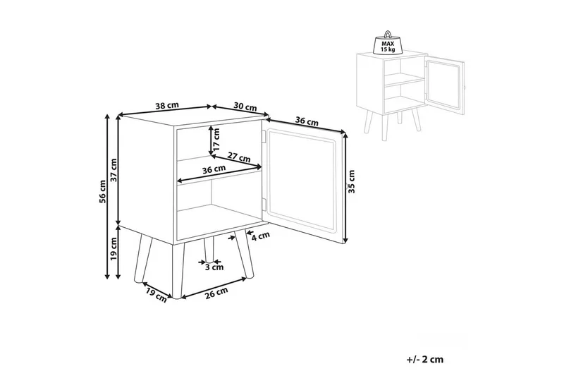 Yöpöytä Almo - Huonekalut - Pöytä & ruokailuryhmä - Apupöytä & sivupöytä - Yöpöytä