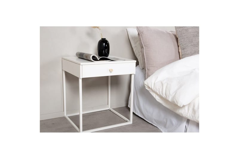 Yöpöytä Bakal - Valkoinen - Huonekalut - Pöytä & ruokailuryhmä - Apupöytä & sivupöytä - Yöpöytä