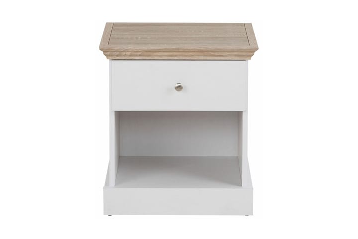 Yöpöytä Borgela 45 cm - Valkoinen/Ruskea - Yöpöytä