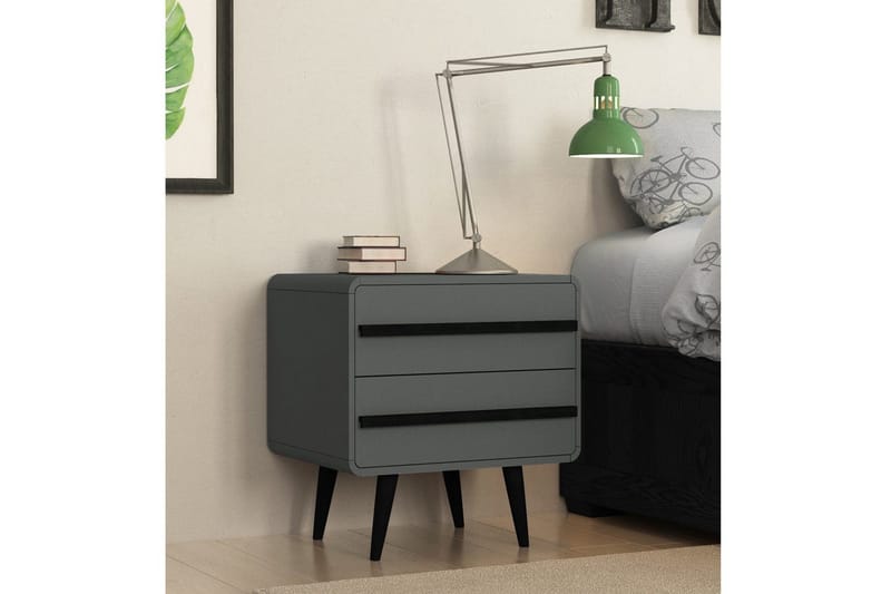 Yöpöytä Chantal Harmaa - Harmaa - Huonekalut - Pöytä & ruokailuryhmä - Apupöytä & sivupöytä - Yöpöytä