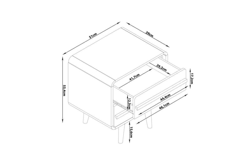 Yöpöytä Chantal Harmaa - Harmaa - Huonekalut - Pöytä & ruokailuryhmä - Apupöytä & sivupöytä - Yöpöytä