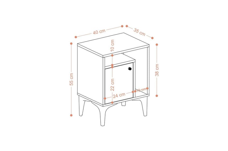 Yöpöytä Cliffmarch Safidoniri Tammi - Musta/Tummanvärinen puu - Huonekalut - Pöytä & ruokailuryhmä - Apupöytä & sivupöytä - Yöpöytä