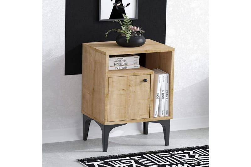 Yöpöytä Cliffmarch Safidoniri Tammi - Musta/Tummanvärinen puu - Huonekalut - Pöytä & ruokailuryhmä - Apupöytä & sivupöytä - Yöpöytä