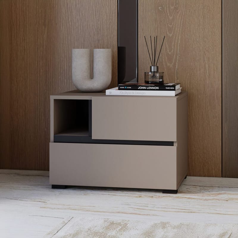 Yöpöytä Cross S 2 laatikolla - Kongo - Huonekalut - Pöytä & ruokailuryhmä - Apupöytä & sivupöytä - Yöpöytä