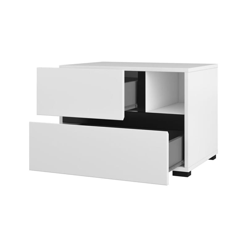 Yöpöytä Cross S 2 laatikolla - Valkoinen - Huonekalut - Pöytä & ruokailuryhmä - Apupöytä & sivupöytä - Yöpöytä