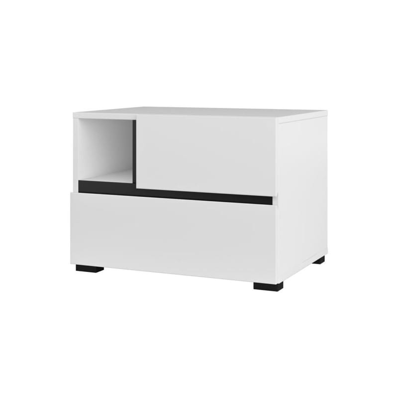 Yöpöytä Cross S 2 laatikolla - Valkoinen - Huonekalut - Pöytä & ruokailuryhmä - Apupöytä & sivupöytä - Yöpöytä