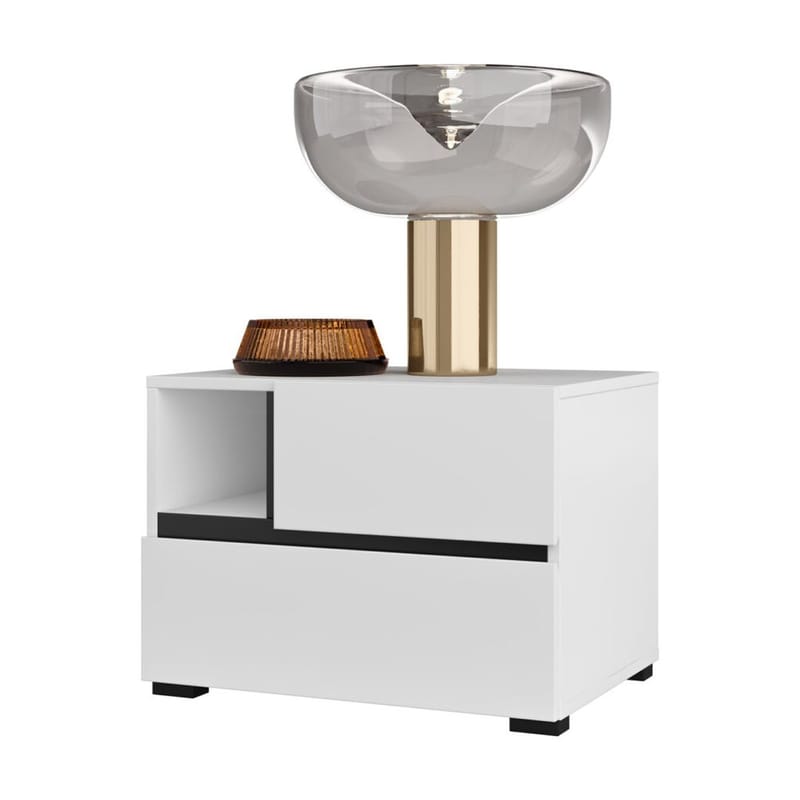 Yöpöytä Cross S 2 laatikolla - Valkoinen - Huonekalut - Pöytä & ruokailuryhmä - Apupöytä & sivupöytä - Yöpöytä