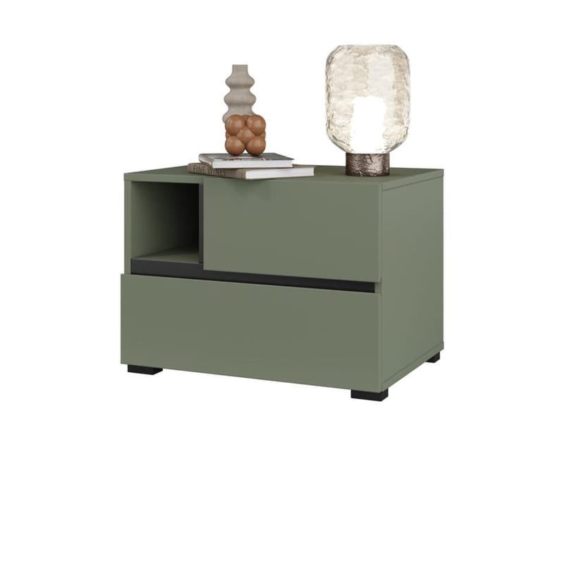 Yöpöytä Cross S 2 laatikolla - Vihreä - Huonekalut - Pöytä & ruokailuryhmä - Apupöytä & sivupöytä - Yöpöytä