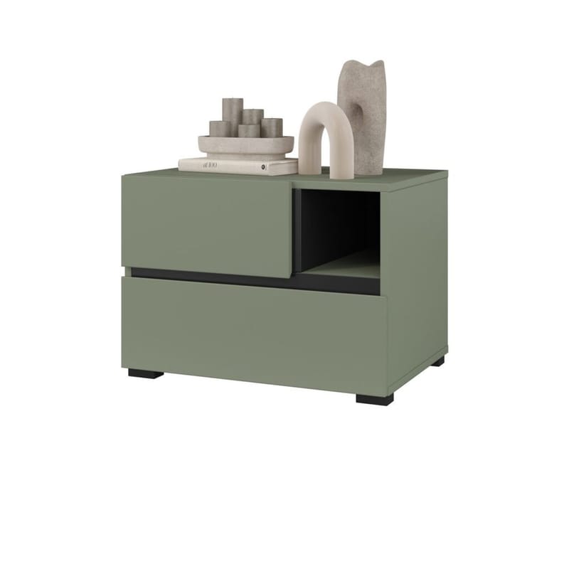 Yöpöytä Cross S 2 laatikolla - Vihreä - Huonekalut - Pöytä & ruokailuryhmä - Apupöytä & sivupöytä - Yöpöytä