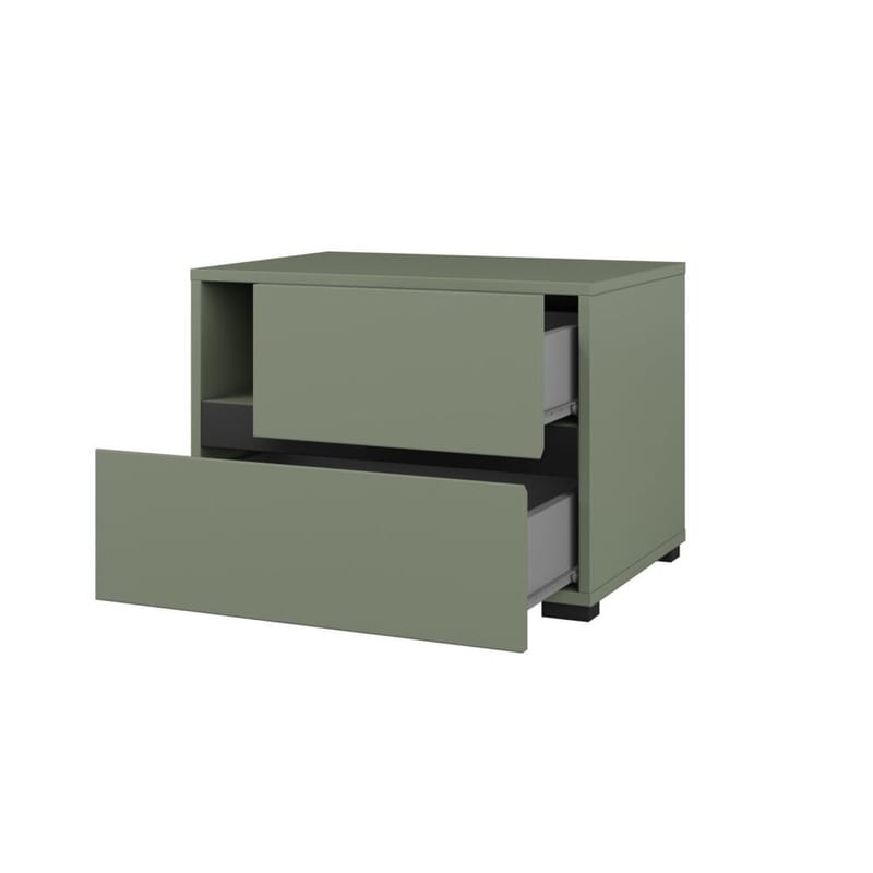 Yöpöytä Cross S 2 laatikolla - Vihreä - Huonekalut - Pöytä & ruokailuryhmä - Apupöytä & sivupöytä - Yöpöytä