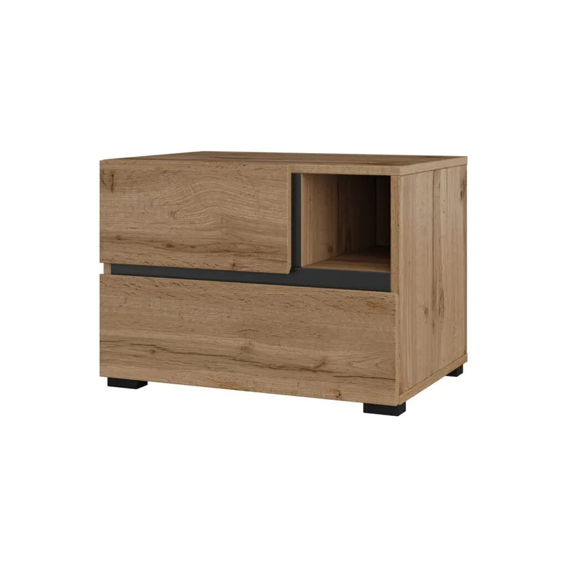 Yöpöytä Cross S 2 laatikolla - Wotan Tammik - Huonekalut - Pöytä & ruokailuryhmä - Apupöytä & sivupöytä - Yöpöytä