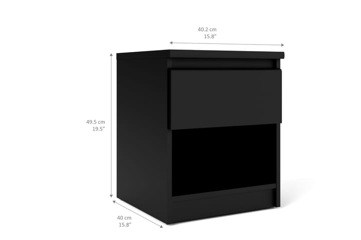 Yöpöytä Delish laatikolla - Musta - Yöpöytä