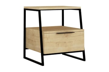 Desgrar yöpöytä 45x50 cm tammea laatikoilla ja säilytystilalla - Beige - Huonekalut - Pöytä & ruokailuryhmä - Apupöytä & sivupöytä - Yöpöytä