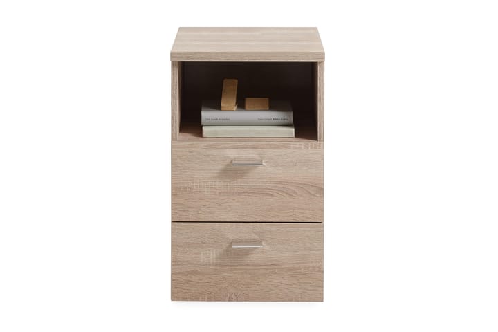 Yöpöytä Dulcinia 35 cm Säilytyksellä 2 laatikkoa+Hylly - Harmaa/Beige - Yöpöytä