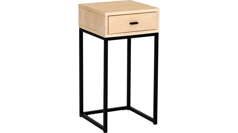 Yöpöytä Eiknor 60 cm, Valkopigmentoitu tammi