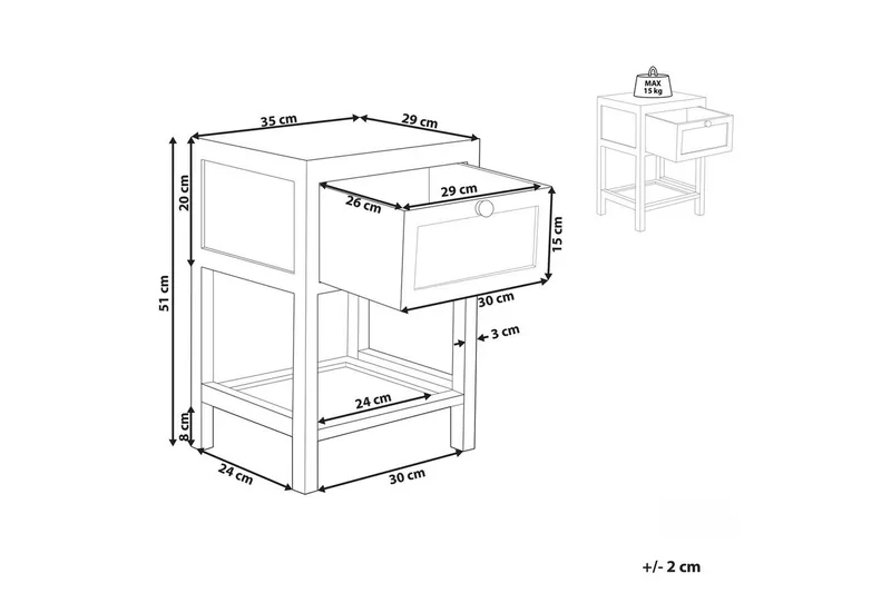 Yöpöytä Esto - Huonekalut - Pöytä & ruokailuryhmä - Apupöytä & sivupöytä - Yöpöytä