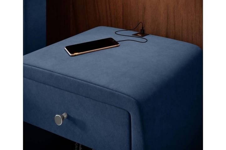 Yöpöytä Evander 48 cm säilytyksellä Laatikko - Sininen - Yöpöytä