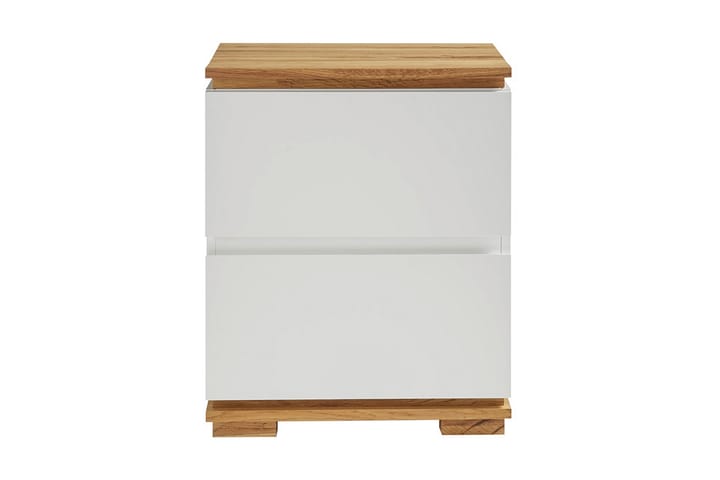 Yöpöytä Evester 48 cm - Valkoinen/Tammi - Yöpöytä