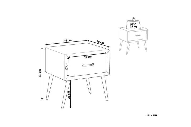 Yöpöytä Flayat Oranssi, kulta - Oranssi, kulta - Huonekalut - Pöytä & ruokailuryhmä - Apupöytä & sivupöytä - Yöpöytä
