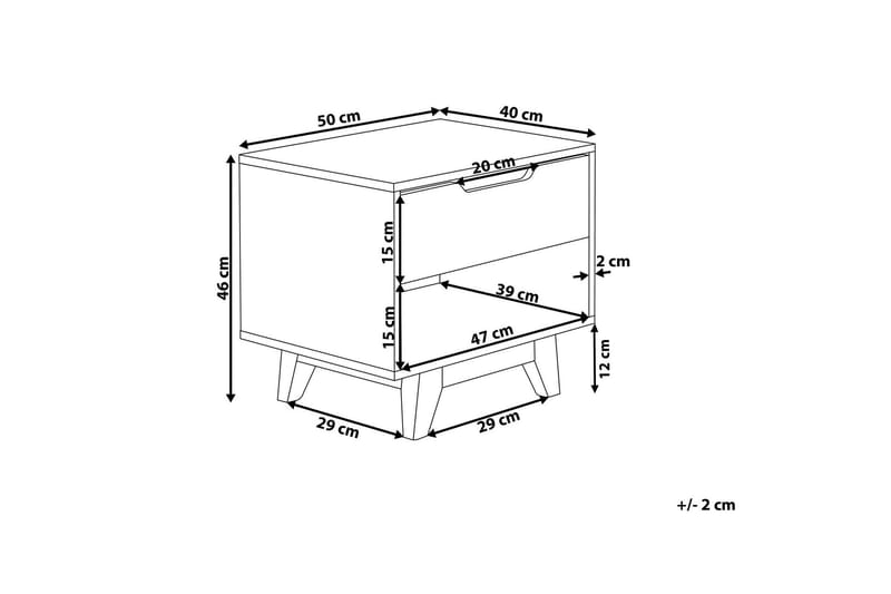 Gerilyn Sohvapöytä 50 cm - Musta / vaalea puu - Huonekalut - Pöytä & ruokailuryhmä - Apupöytä & sivupöytä - Yöpöytä
