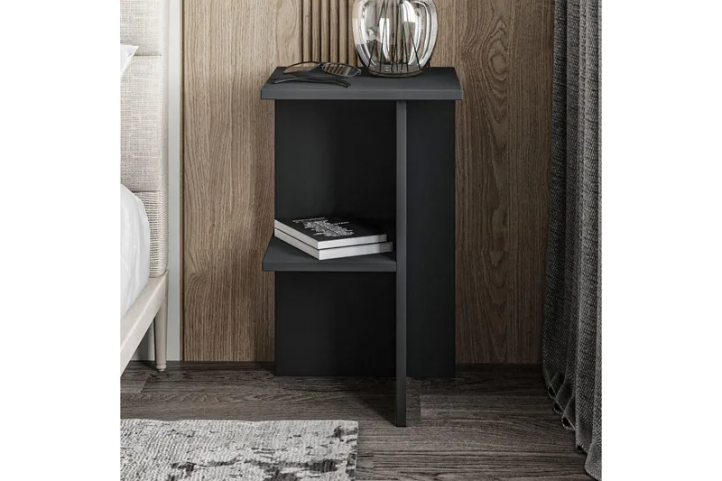 Yöpöytä Gwyneth Antrasiitti - Antrasiitti - Huonekalut - Pöytä & ruokailuryhmä - Apupöytä & sivupöytä - Yöpöytä