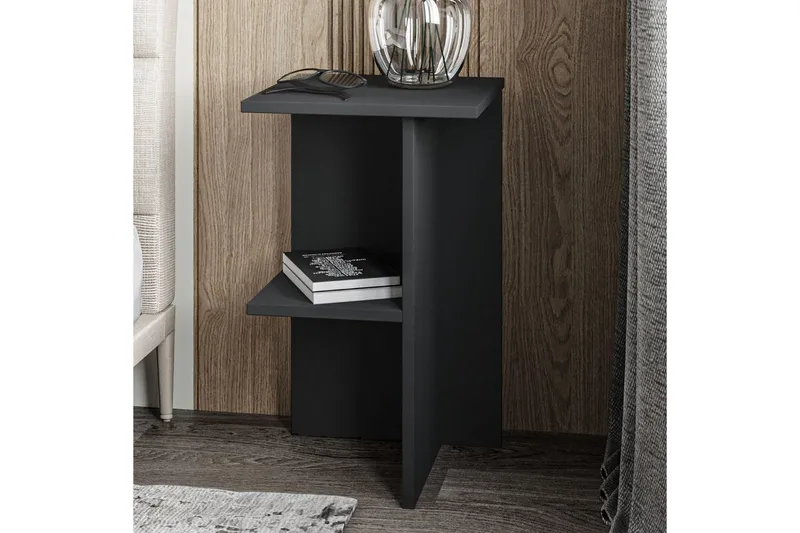 Yöpöytä Gwyneth Antrasiitti - Antrasiitti - Huonekalut - Pöytä & ruokailuryhmä - Apupöytä & sivupöytä - Yöpöytä