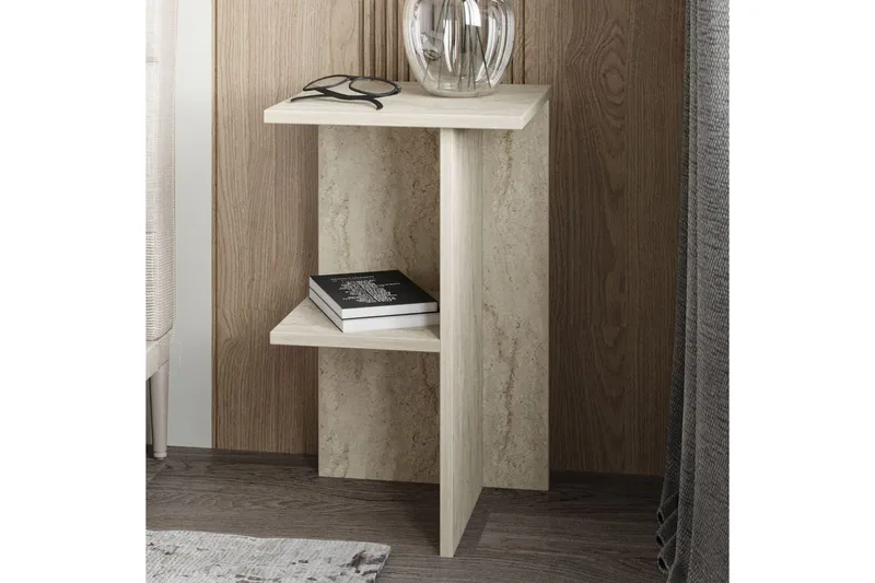 Yöpöytä Gwyneth Travertiini - Travertiini - Huonekalut - Pöytä & ruokailuryhmä - Apupöytä & sivupöytä - Yöpöytä