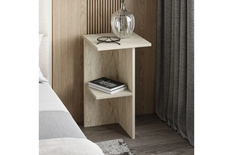 Yöpöytä Gwyneth Travertiini - Travertiini - Huonekalut - Pöytä & ruokailuryhmä - Apupöytä & sivupöytä - Yöpöytä