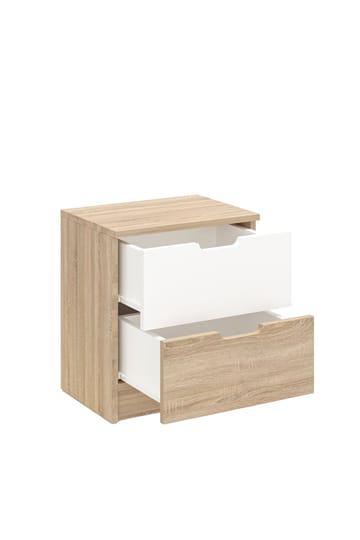 Yöpöytä Hanah Home Lento (45 x 50 x 33 cm) Sonomo-tammi valkoinen - Huonekalut - Pöytä & ruokailuryhmä - Apupöytä & sivupöytä - Yöpöytä