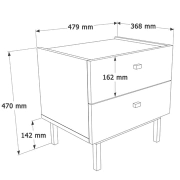 Yöpöytä Hanah Home Luke (47,9 x 47 x 36,8 cm) Hiekkatammi - Hiekkatammi - Huonekalut - Pöytä & ruokailuryhmä - Apupöytä & sivupöytä - Yöpöytä
