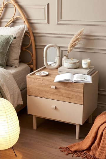 Yöpöytä Hanah Home Luke (47,9 x 47 x 36,8 cm) Hiekkatammi - Hiekkatammi - Huonekalut - Pöytä & ruokailuryhmä - Apupöytä & sivupöytä - Yöpöytä