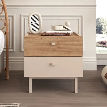 Yöpöytä Hanah Home Luke (47,9 x 47 x 36,8 cm) Hiekkatammi - Hiekkatammi - Huonekalut - Pöytä & ruokailuryhmä - Apupöytä & sivupöytä - Yöpöytä