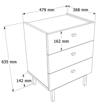 Yöpöytä Hanah Home Luke (47,9 x 63,5 x 36,8 cm) Hiekkatammi - Hiekka ja tammi - Huonekalut - Pöytä & ruokailuryhmä - Apupöytä & sivupöytä - Yöpöytä