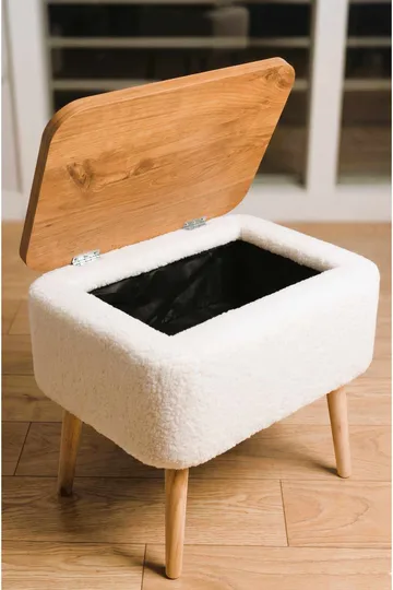 Yöpöytä Hanah Home Parkway (60 x 55 x 30 cm) Valkoinen, luonnollinen - Valkoinen ja luonnonväri - Huonekalut - Pöytä & ruokailuryhmä - Apupöytä & sivupöytä - Yöpöytä